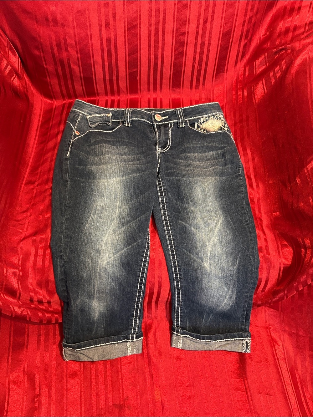 Almost Famous Dark Blue Capri Jeans
